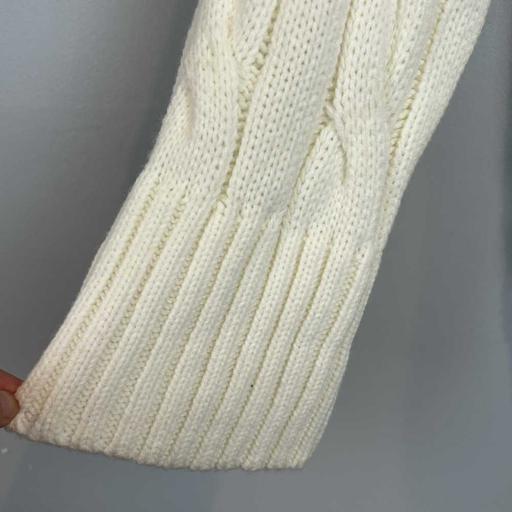 Blue B Ivory Cableknit Sweater with Pearl Beads Womens Size Medium NWT - Picture 4 of 10